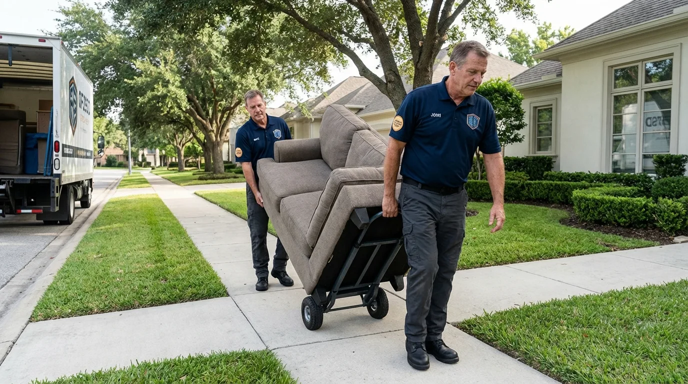 Local residential moving crew loading furniture in Washington, NJ